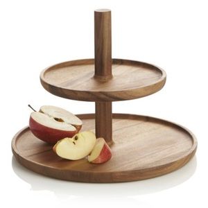Crate & Barrel Wooden Stacking Tiered Server